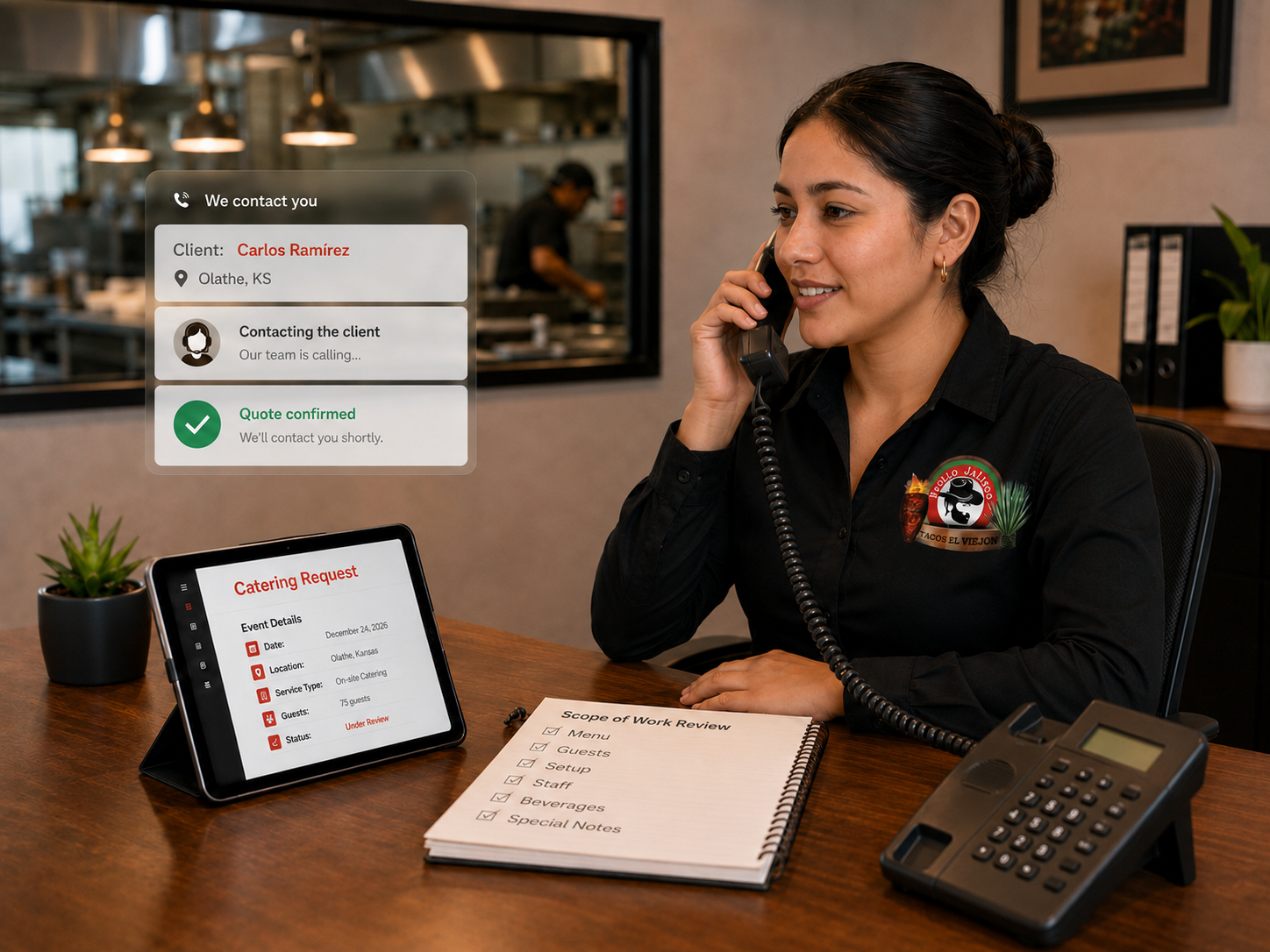 Catering step 3 in English: we contact you