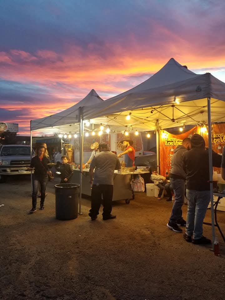 Sunset under the tent